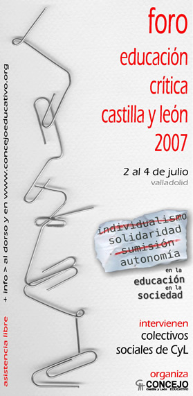 2-4 julio > Foro de Educación crítica de Castilla y León 2007
