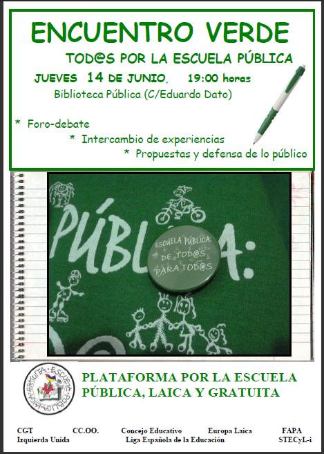 14 junio 2012 > Encuentro verde en Palencia: Tod@s por la educación pública