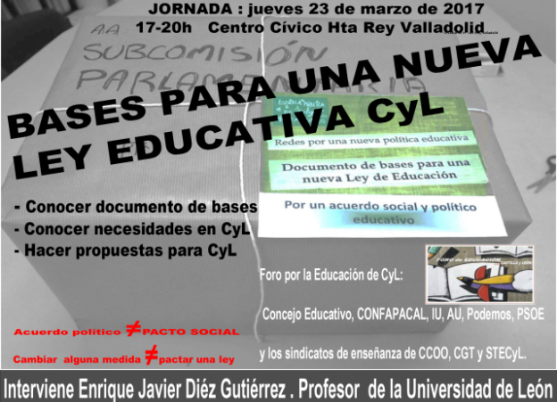 23 marzo >  Bases para una nueva ley educativa en CyL