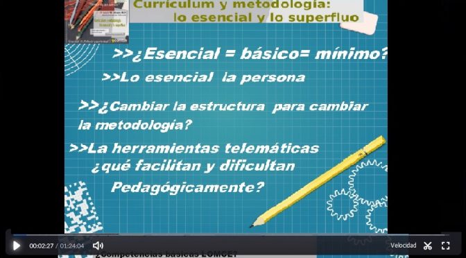 Currículum y metodología: Lo esencial y lo superfluo.  Conclusiones de la tertulia del 18 de febrero (Curso 2020-2021).